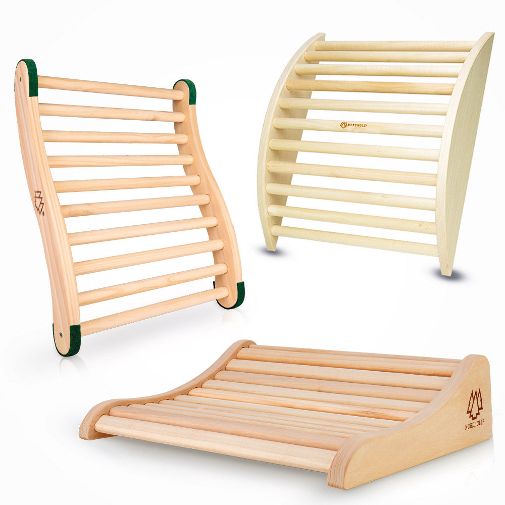 Kopfstütze + Rückenlehne + Beinstütze (Ergonomie 6er Bundle)
