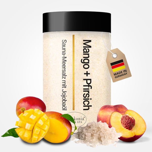 Premium Sauna Meersalz Peeling Mango + Pfirsich