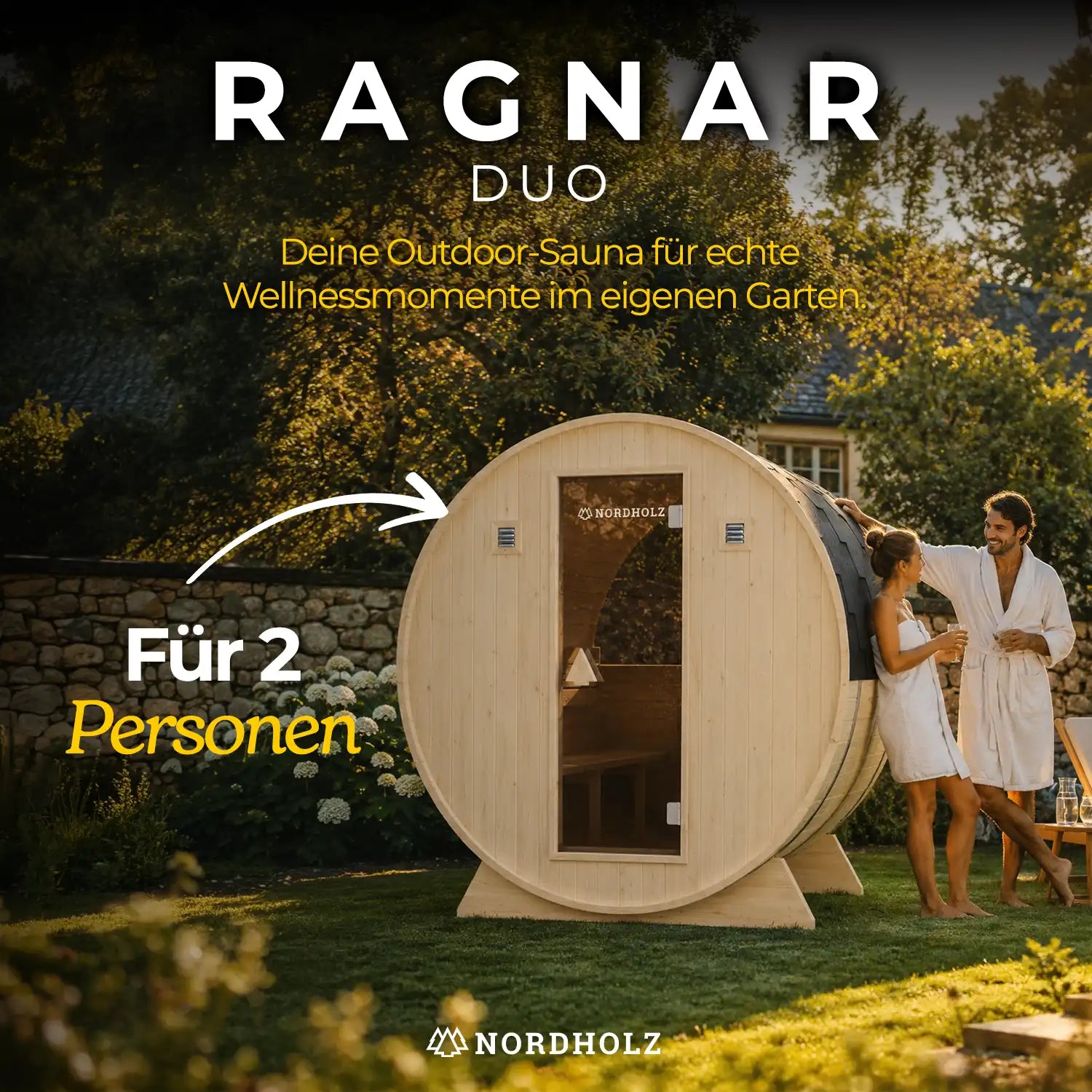 Fasssauna "Ragnar - Duo"