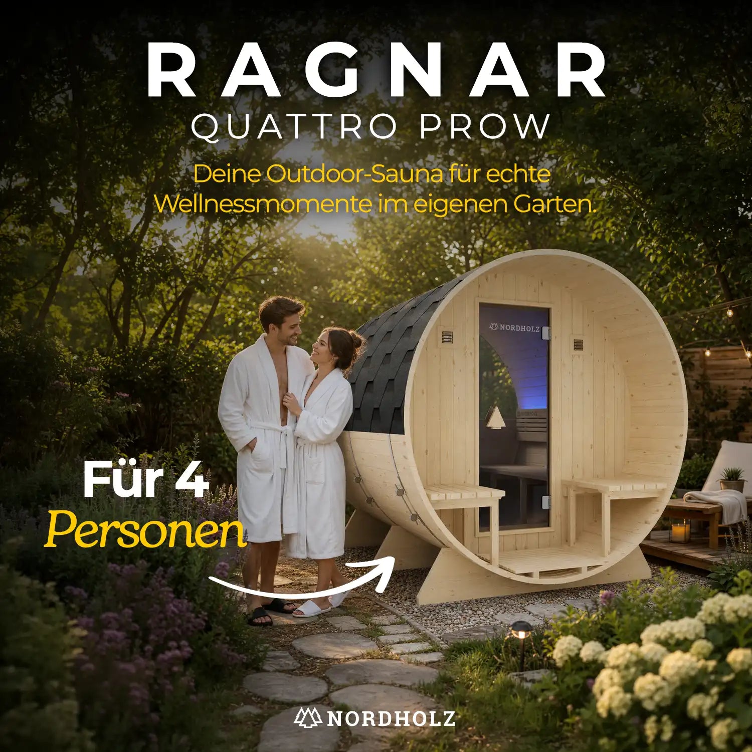 Fasssauna "Ragnar - Quattro Prow"