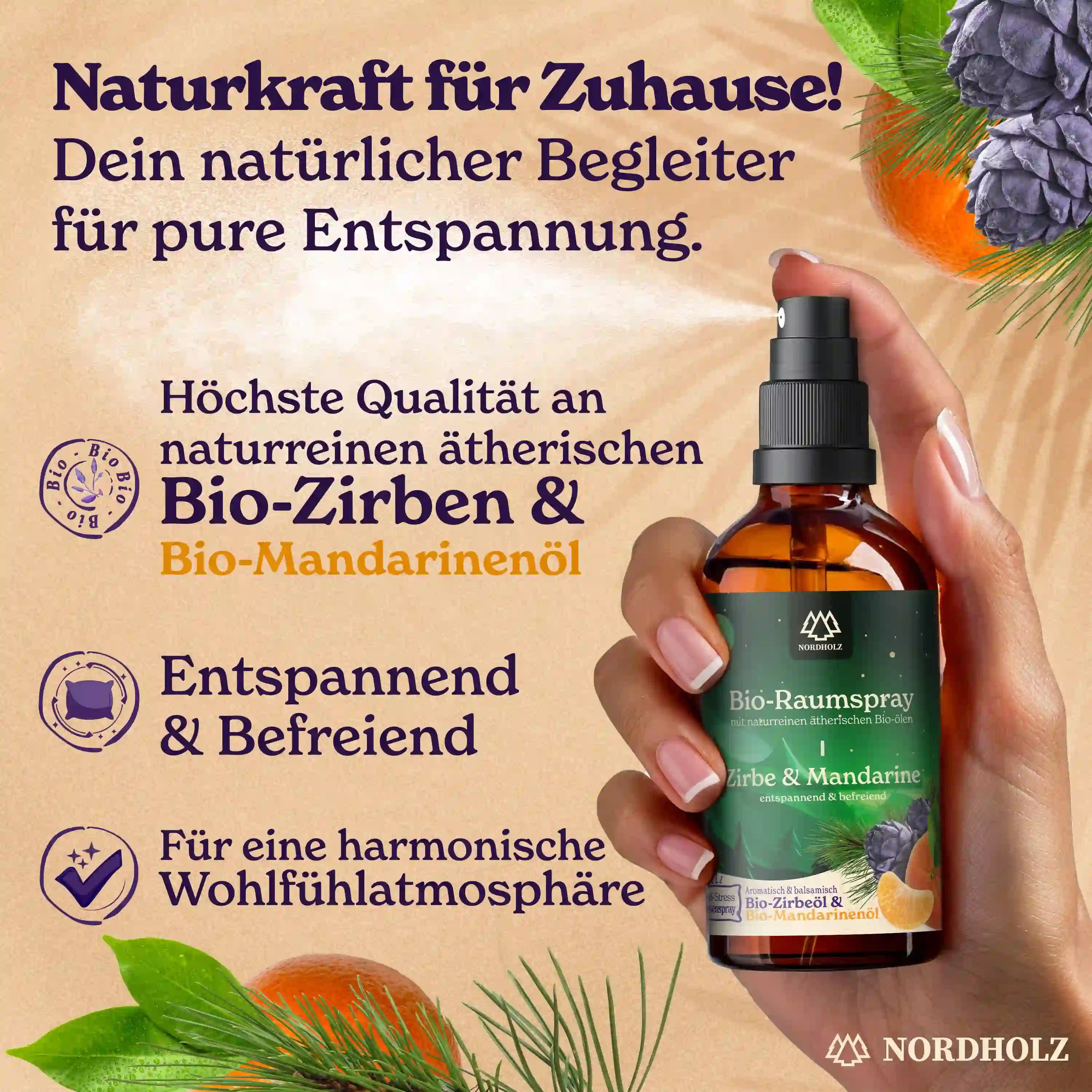 Bio Raumspray - Zirbe & Mandarine