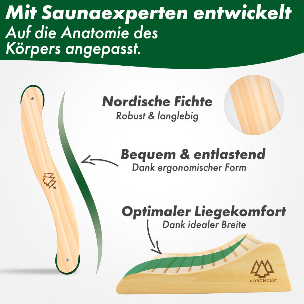 Sauna Kopfstütze + Sauna Rückenlehne 2er Set