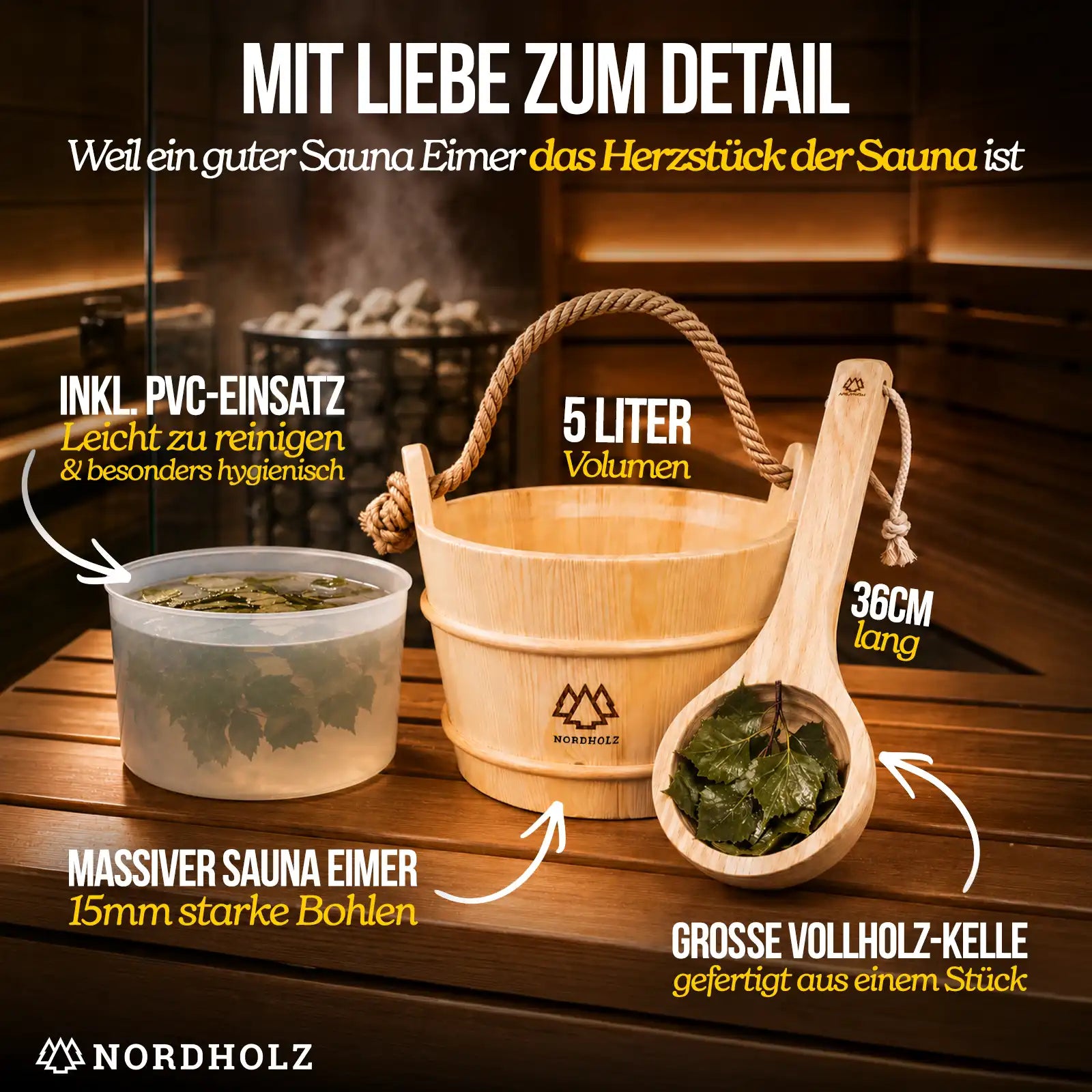 Sauna bucket (bucket, ladle)