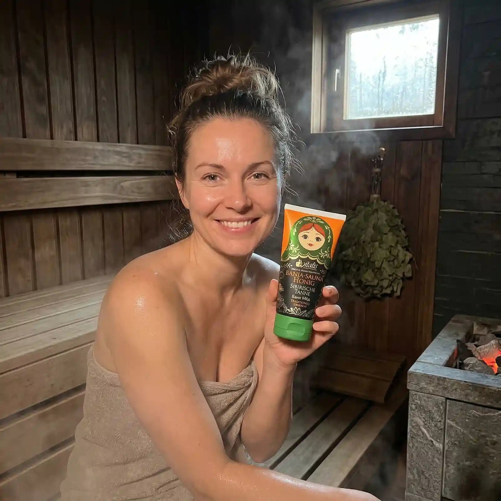 Sauna honey cream peeling "Siberian fir"