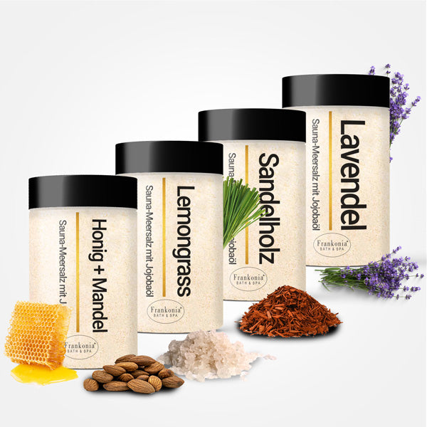 Premium Sauna Meersalz Peeling "Bestseller" 4er Bundle