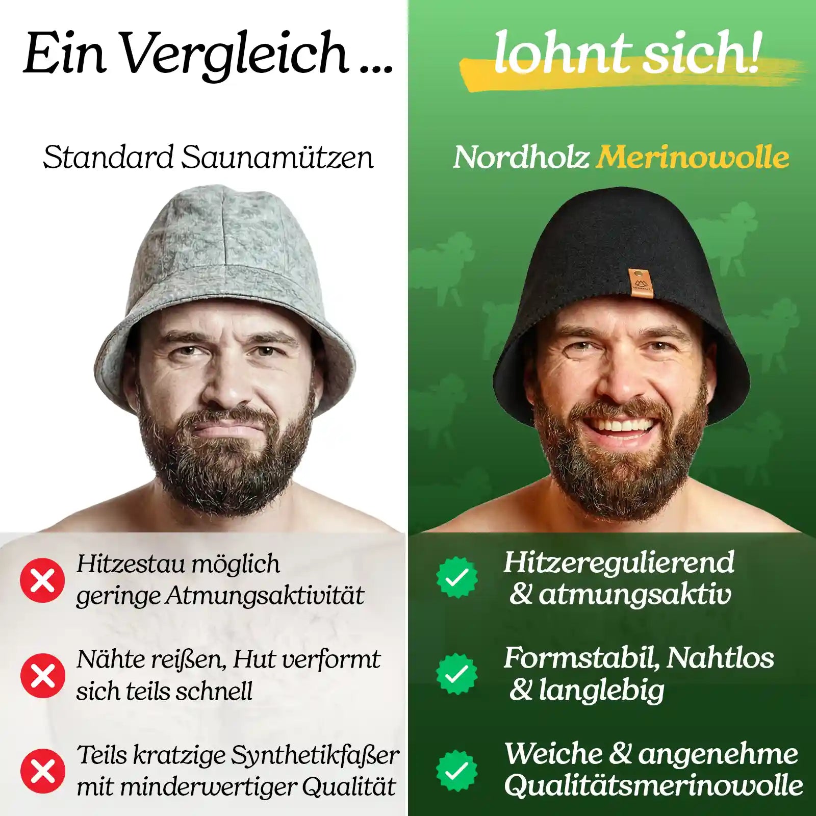 Sauna Hut Merinowolle