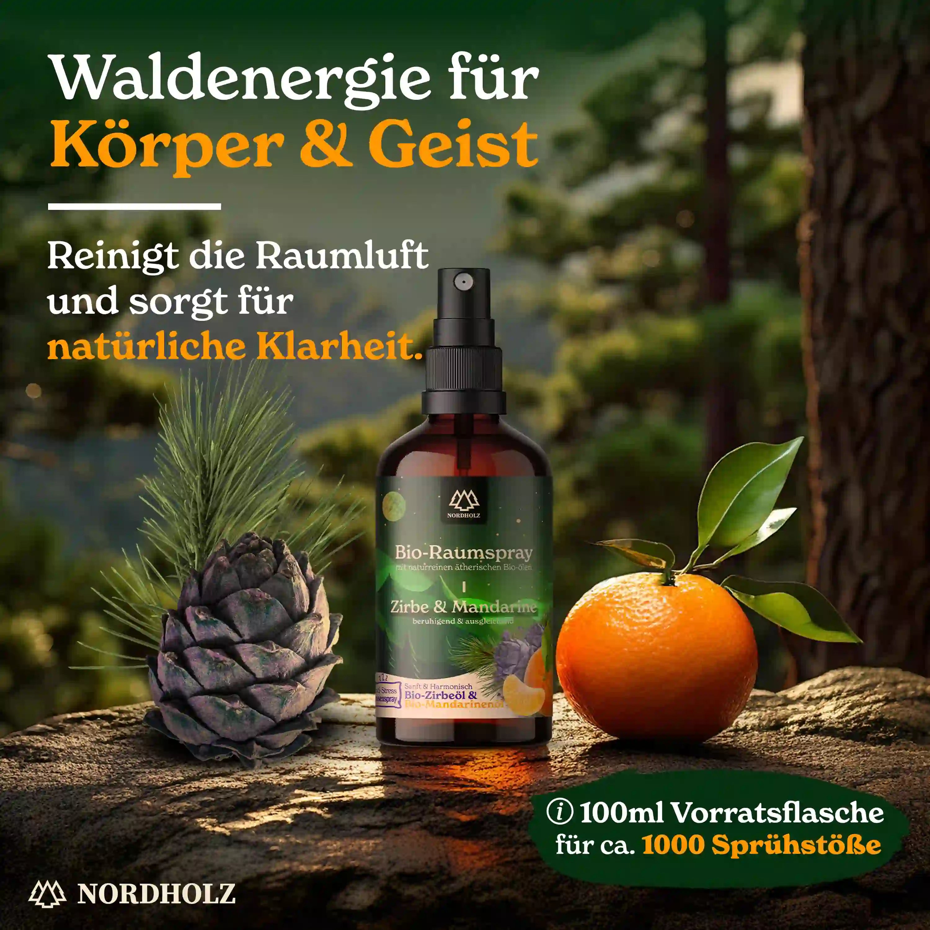 Bio Raumspray - Zirbe & Mandarine