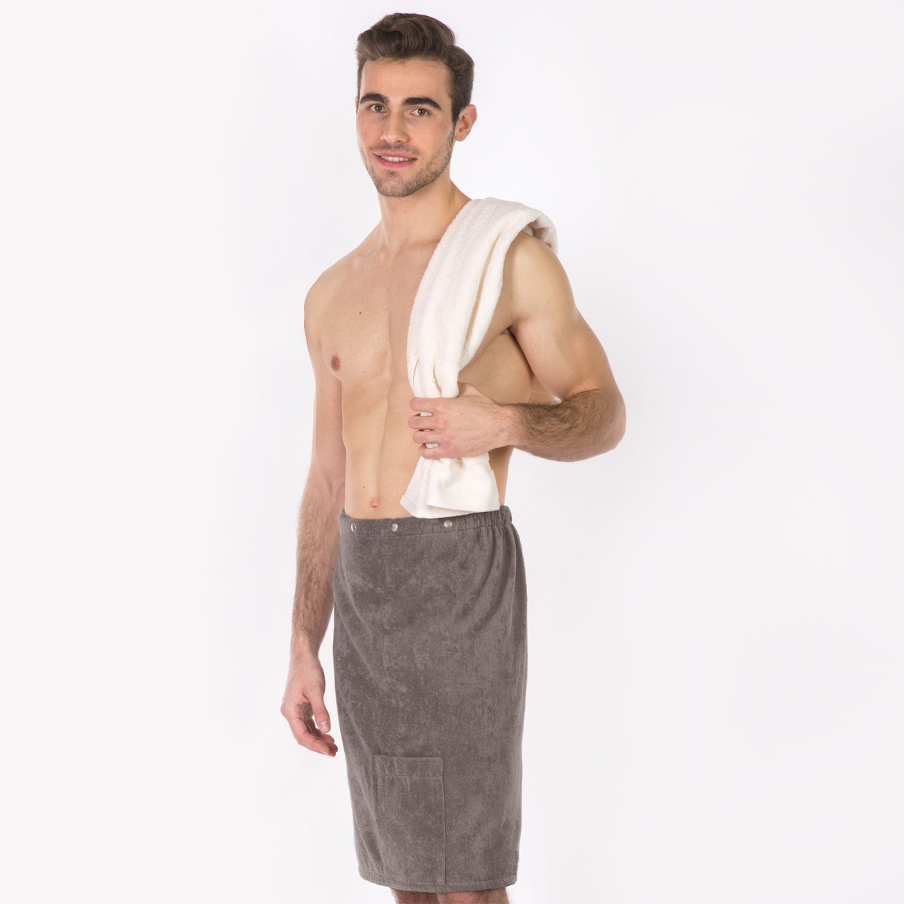 Herren Geschenkset - Saunatuch & Kilt - Taupe