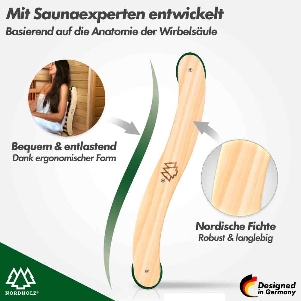 Ergonomische Sauna Rückenlehne