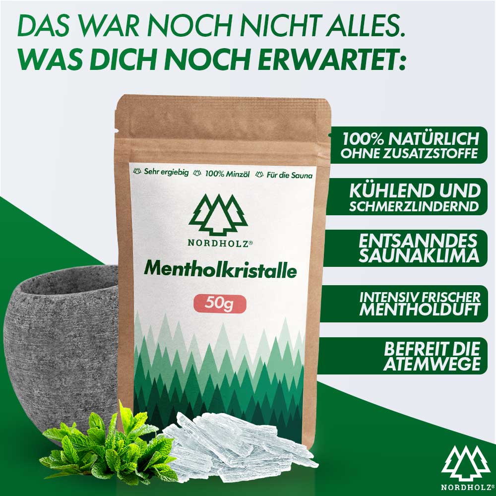 Sauna Eimer Set (Eimer, Kelle, Aufgussschale, Mentholkristalle)