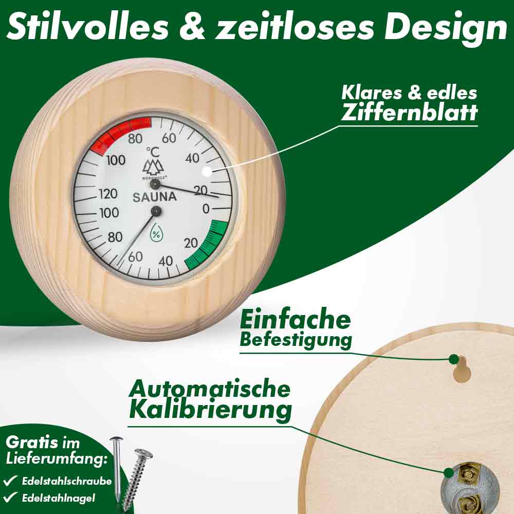 Sauna Thermo- & Hygrometer 2in1