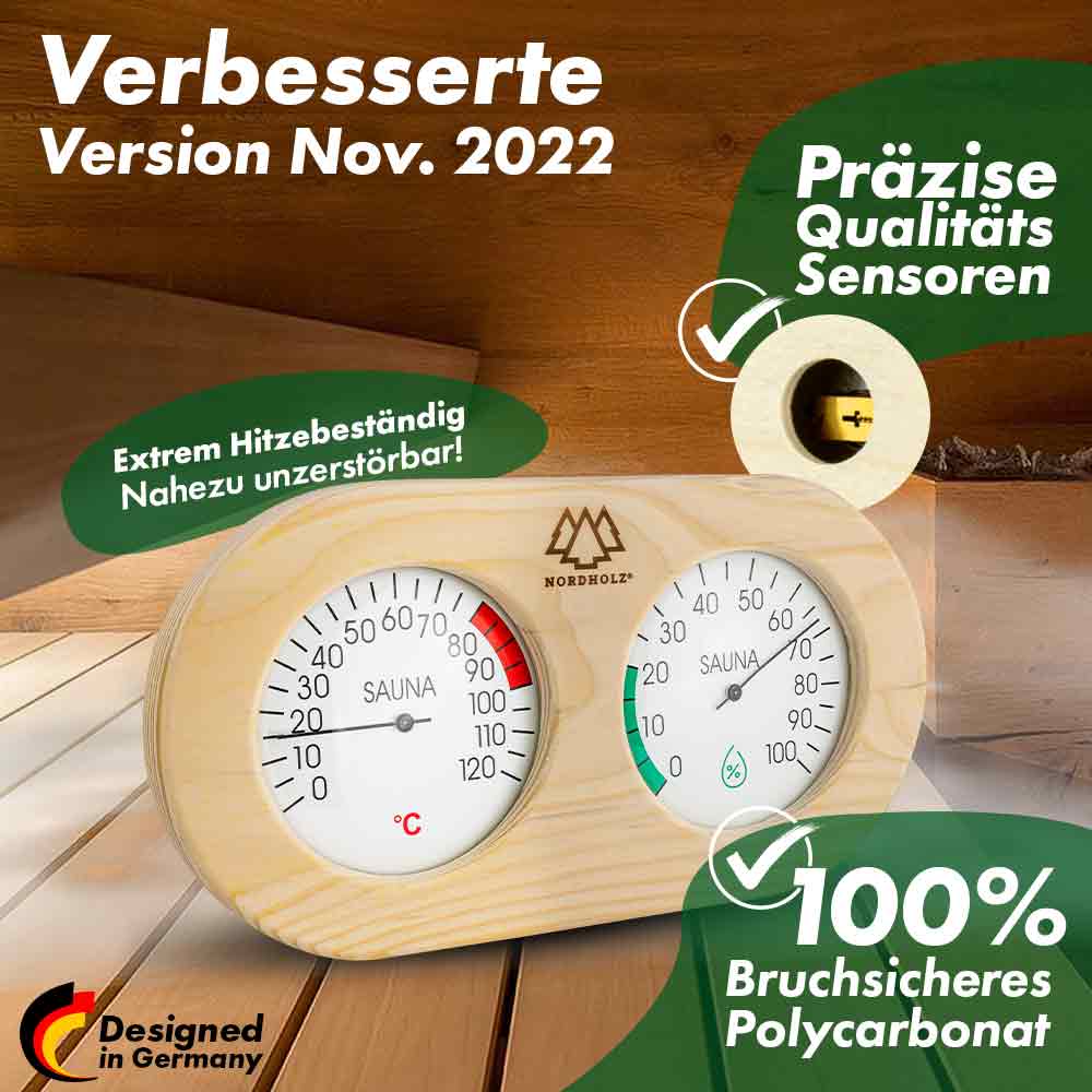 Sauna Thermo-Hygrometer Doppelt 2in1