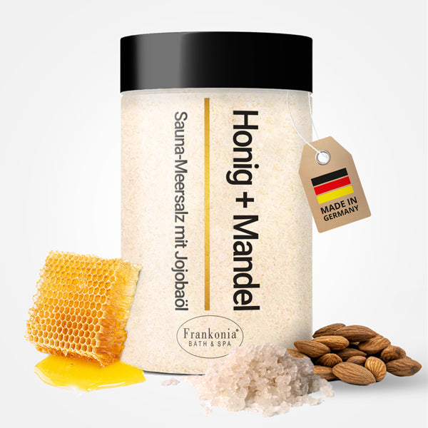 Premium Sauna Meersalz Peeling Honig + Mandel
