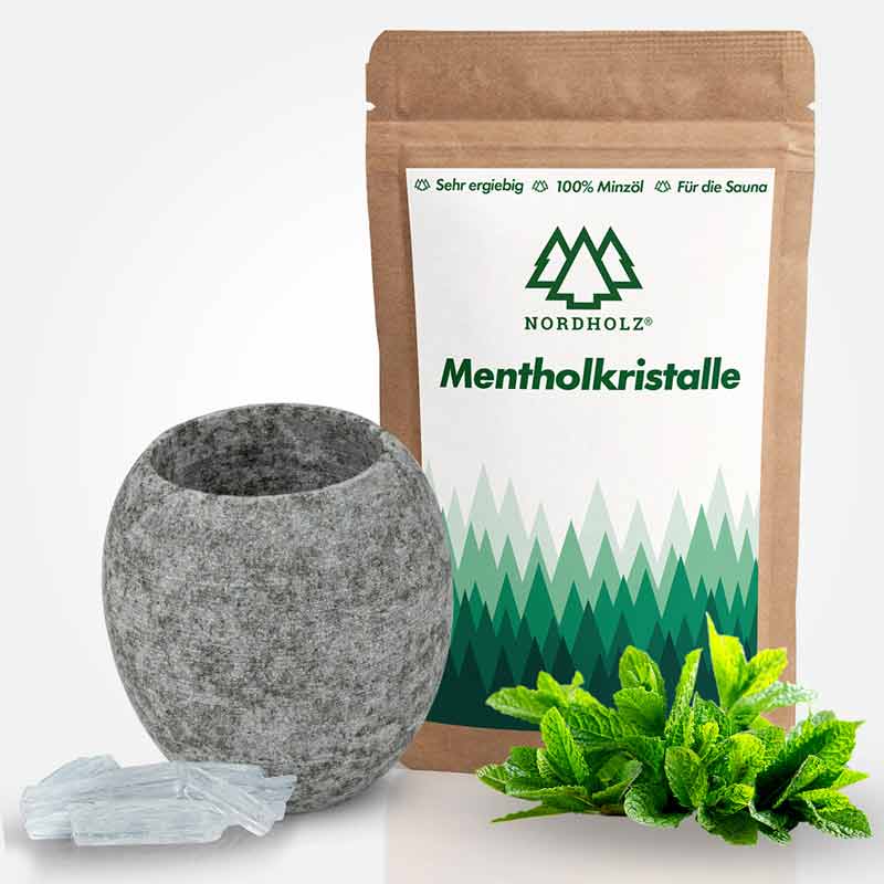 Sauna Aromaschale + Mentholkristalle