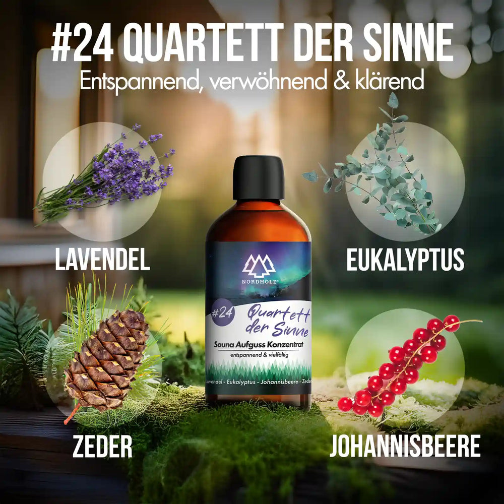 Sauna Aufguss Konzentrat Nr. 24 Quartett der Sinne Nordholz Saunazubehör