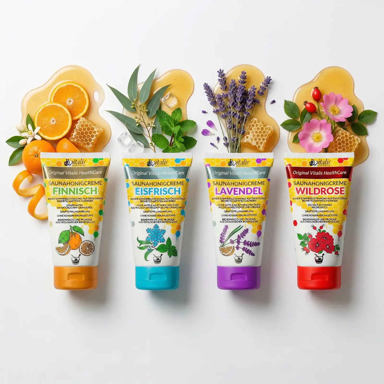 Sauna honey cream peeling bundle of 4