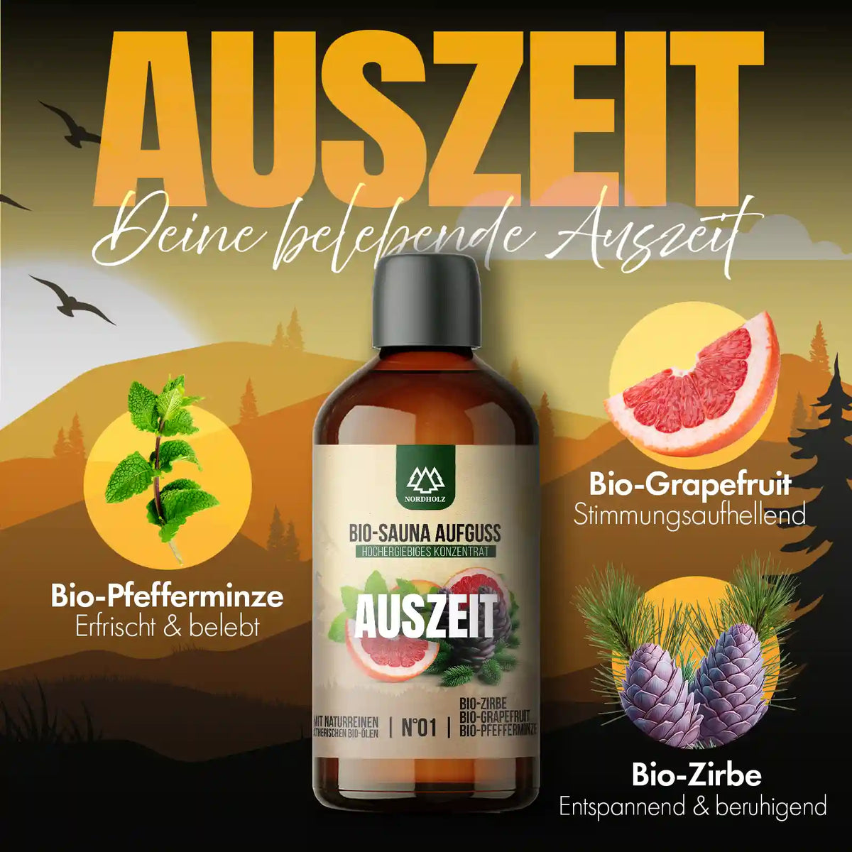 Bio-Sauna Aufguss #1 Auszeit 15 ml Duftprofil