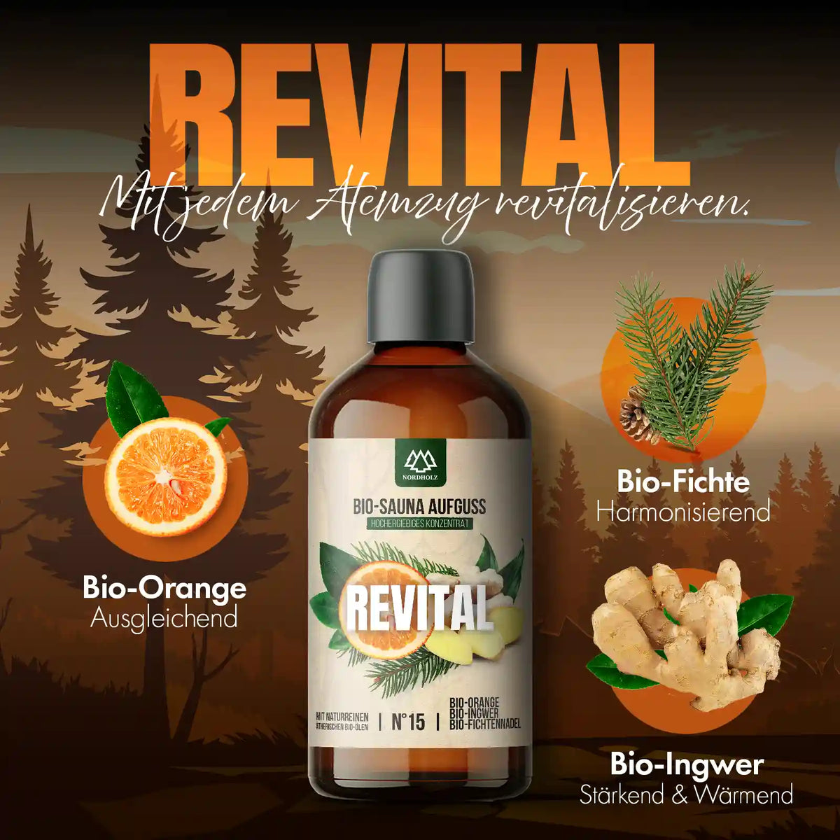 Bio-Sauna Aufguss #15 Revital 15 ml Duftprofil