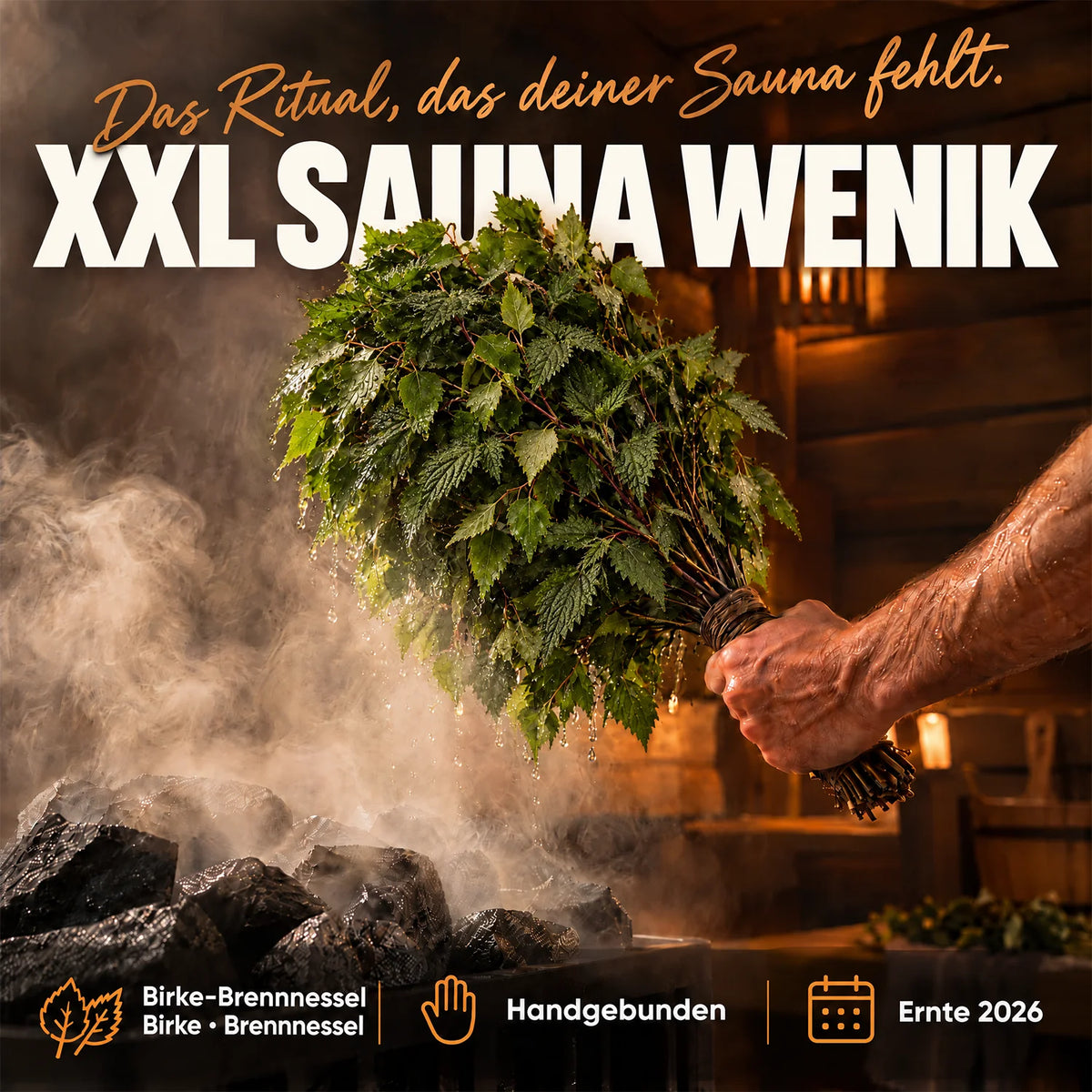 Sauna Wenik Mix 2 Birke und Brennessel XXL Ritual in der Sauna #Sorte_Mix 2 · Birke & Brennessel · XXL
