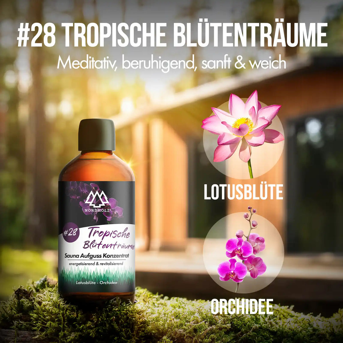 Sauna Aufguss Konzentrat #28 Tropische Blütenträume 15 ml Probiergröße Duftprofil