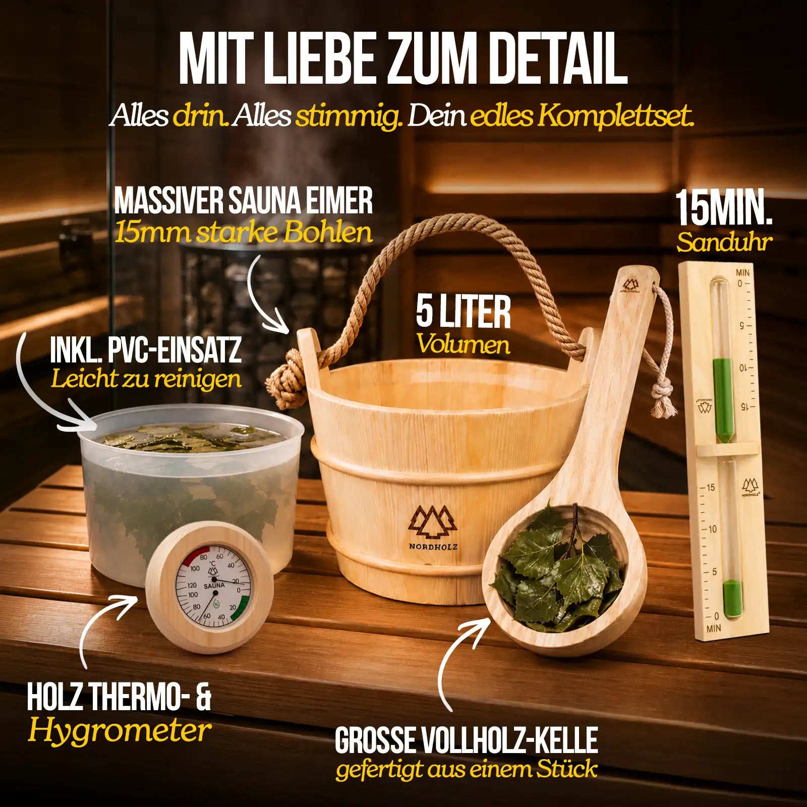 Sauna Starter Bundle XXL Nordholz Saunazubehör