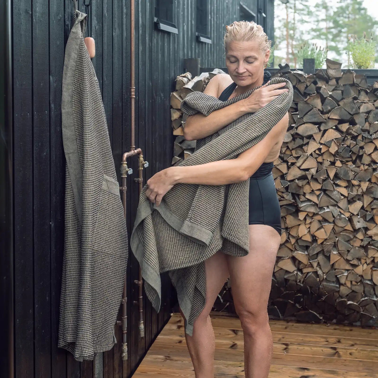 Sauna Handtuch Chambray