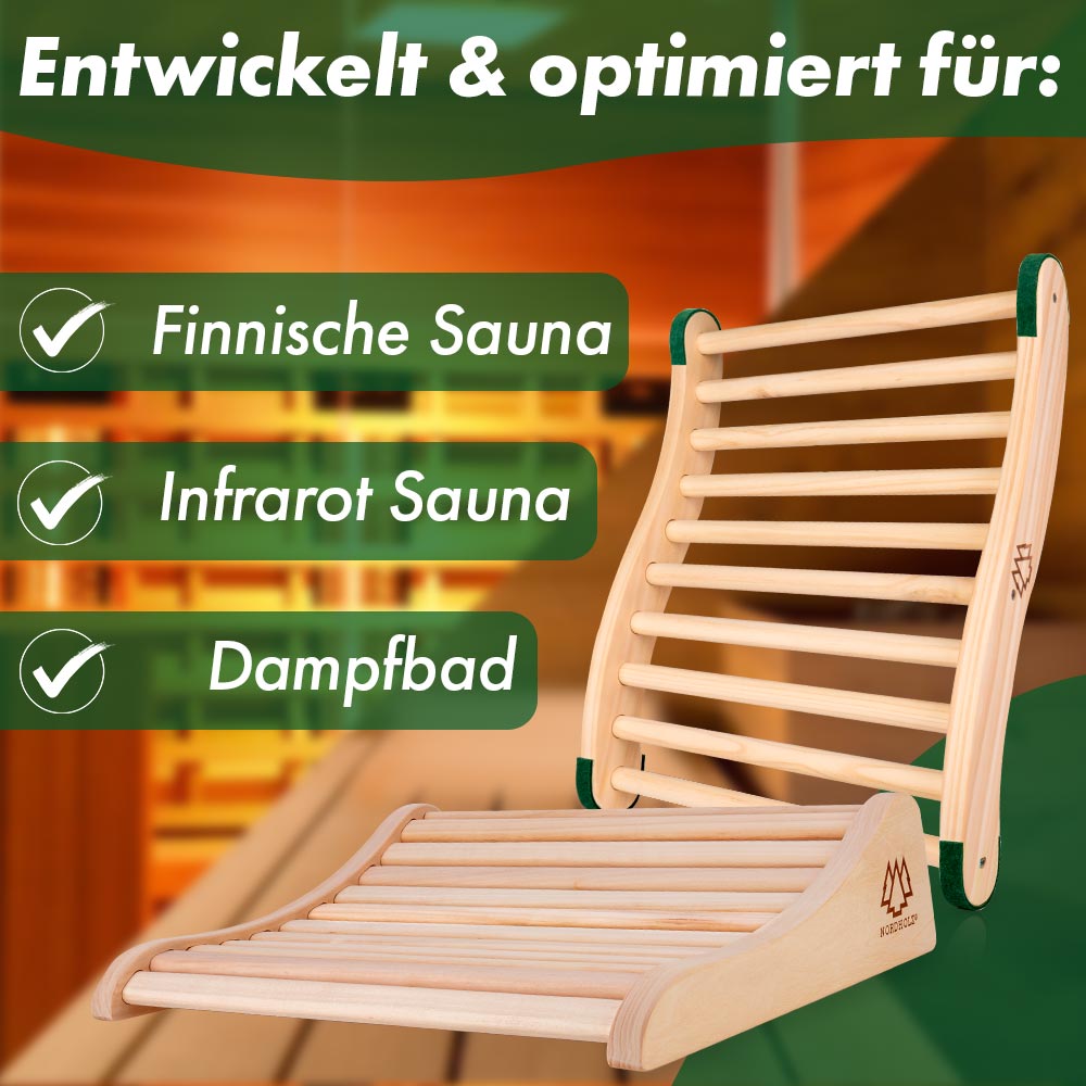 Sauna Kopfstütze + Sauna Rückenlehne 2er Set