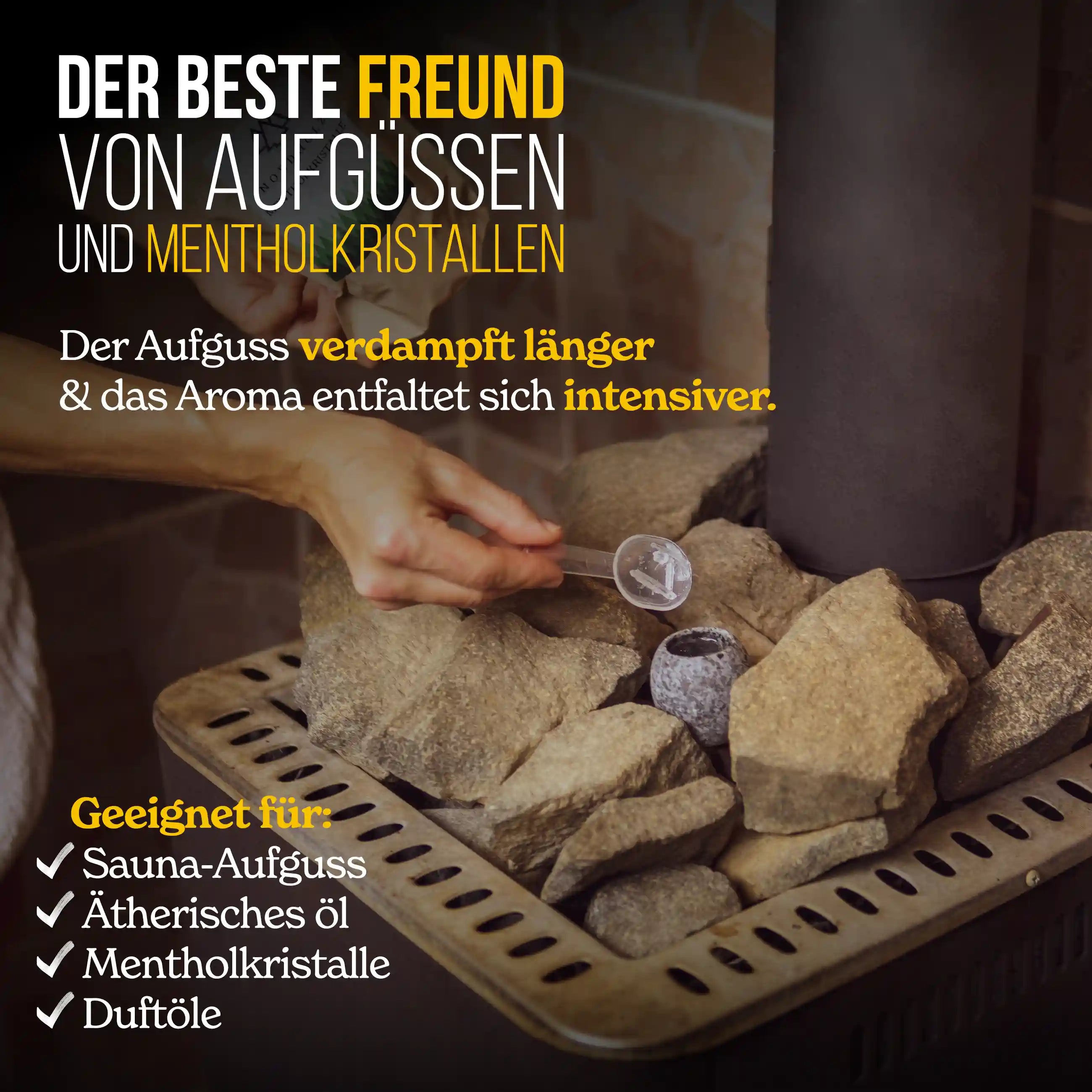 Sauna Aromaschale + Mentholkristalle 100g.