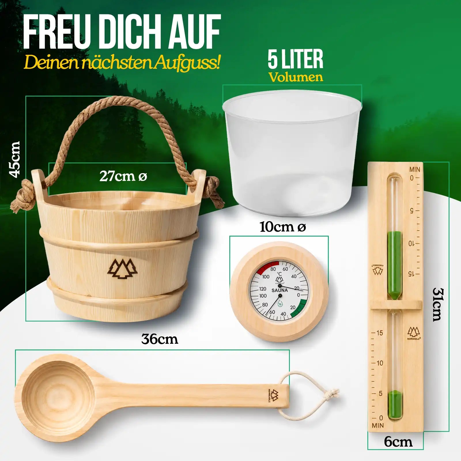 Sauna Starter Bundle XXL Nordholz Saunazubehör