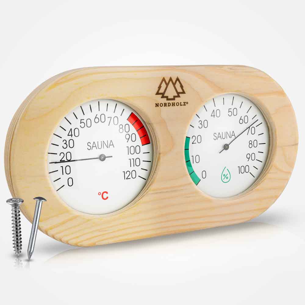 Sauna Hygrometer Doppelt Holz
